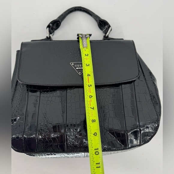 Guess Embossed Bay View Satchel Top Handle Croc Purse - Picture 15 of 15